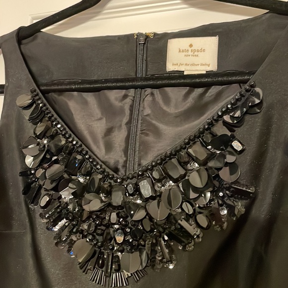 Kate Spade Black Cupcake Dress Embellished Neckline Size Small - Picture 5 of 16